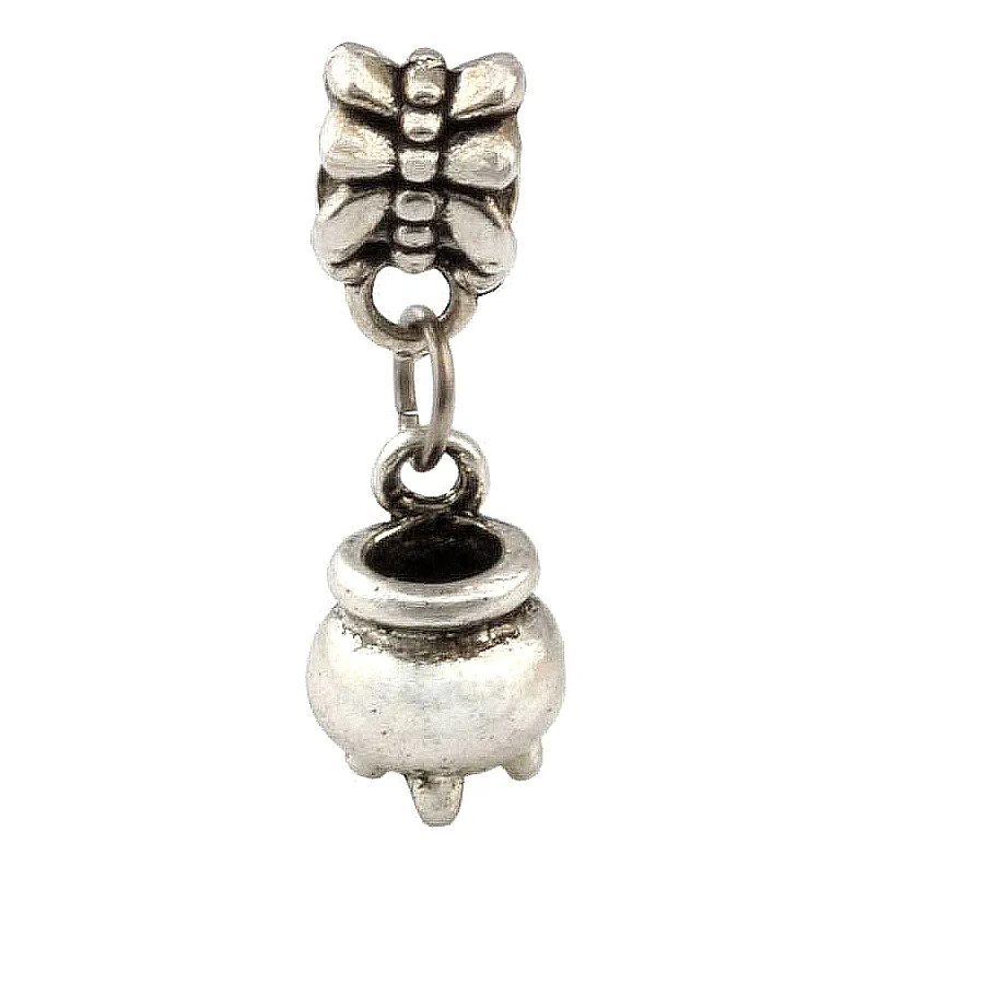 Authentic 100Pcs Alloy Witch's Cauldron Pot Censer Charms Pendants For Halloween Jewelry Craft 25*6.5mm A-139a