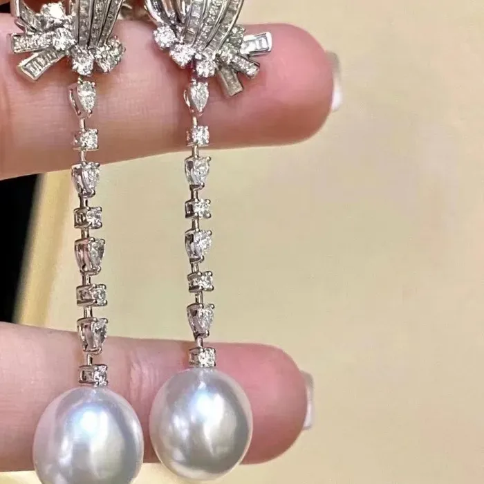 Authentic Radiant Rice Pearl Drop Earrings Whisper Of Water's Grace