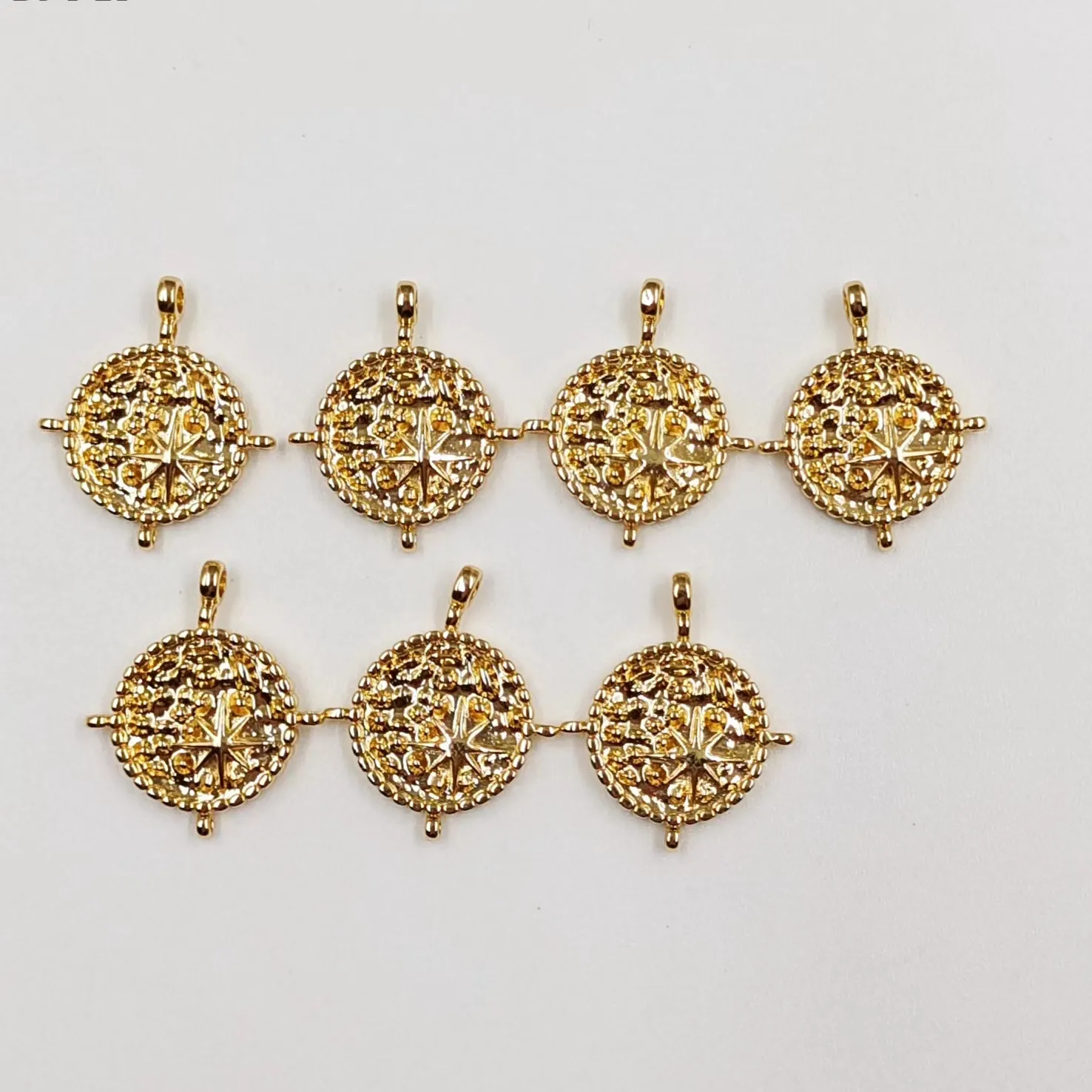 Authentic WT-P1935 WKT New Design Sailor Style 18K Real Gold Plated Resist Tarnishable Yellow Brass Charms For Necklace