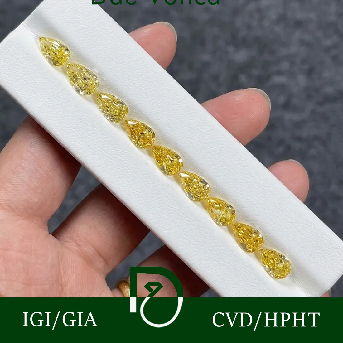 Authentic Radiant Solar Tear Pear- Cut Lab- Grown Diamond