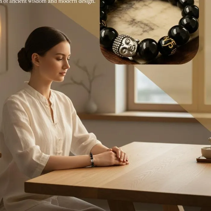 Authentic Mantle of Protection: Obsidian Bead Bracelet for Meditation and Inner Wisdom