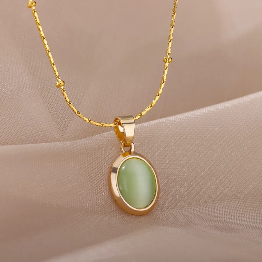 Authentic Opal Eclipse: Celestial Gold-Plated Guardian Pendant