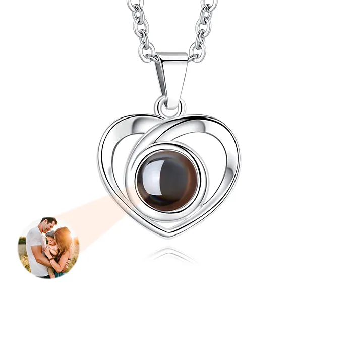 Authentic Personalized Heart Necklace With Photo Inside Custom Heart Picture Necklace Customized Rose Gold Jewelry Girls