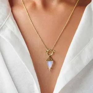 Authentic Celestial Aura Rainbow Moonstone Alchemical Pendant