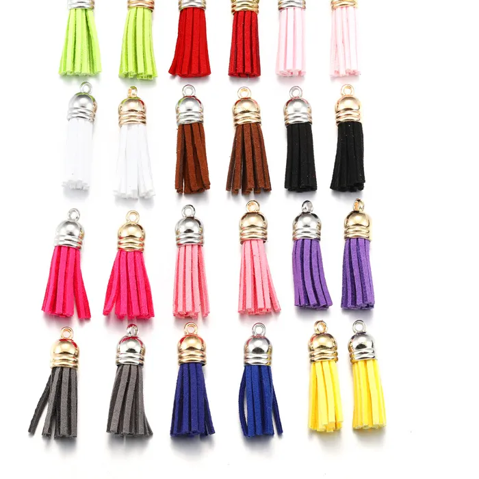 Authentic Tassels of Ascension: 10pcs/Lot 38*10mm Colored Suede Tassels for Spiritual Keychains