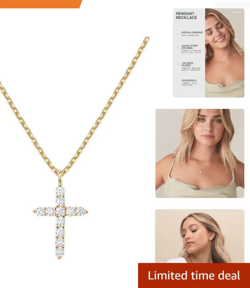 Authentic Radiant Grace 14K Gold Plated Cross Talisman