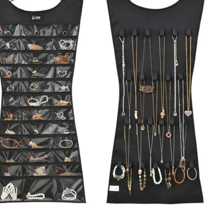Authentic Hanging Storage Bag Jewelry Holder Necklace Bracelet Earring Ring Jewelry Organizers and Storage Jewelry Box ( No Hanger）