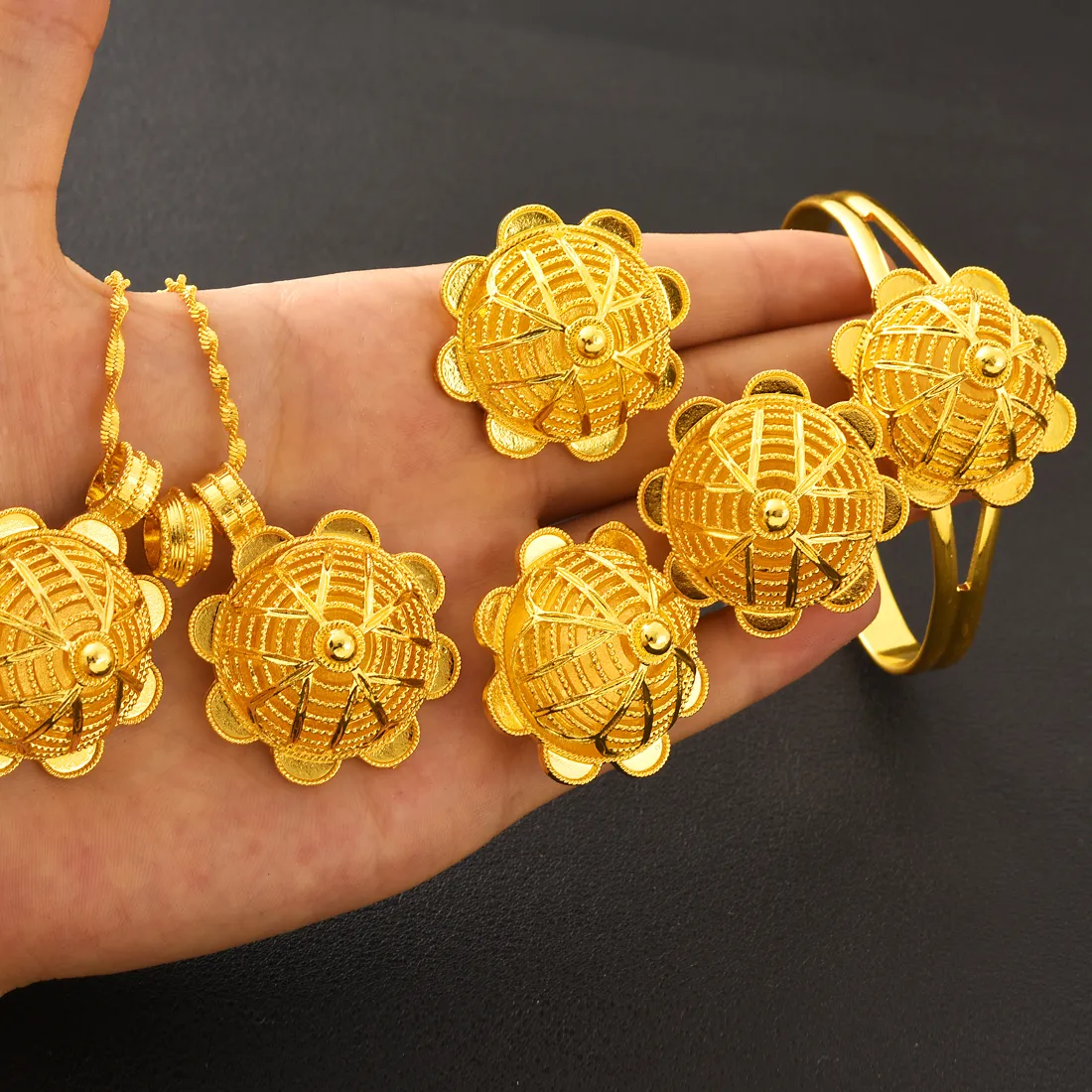 Authentic The Gilded Radiance: Ethiopian Filigree Talismanic Ensemble