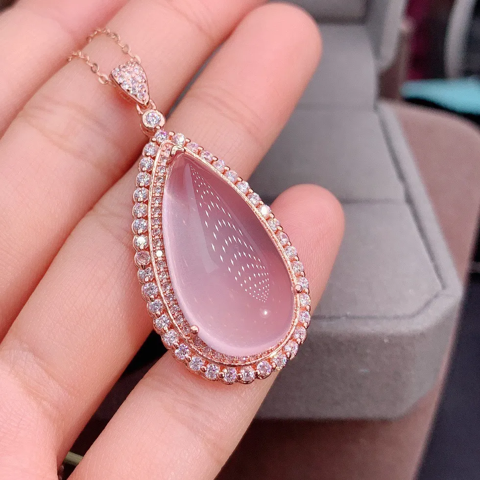 Authentic The Ethereal Teardrop Of Devoted Heart Rose Quartz Talisman