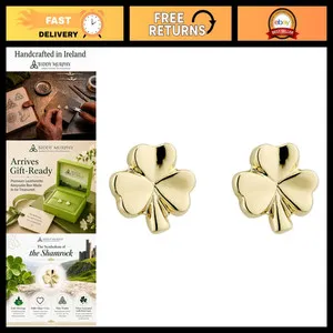 Authentic Whispering Clovers Of Eire Gold- Plated Talisman Earrings