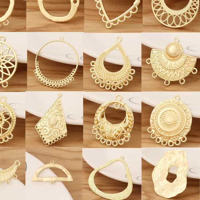 Authentic 10 Pieces Gold Color Water Drop Chandelier Multi Strand Connectors Charms Pendants For DIY Earrings Necklace Jewellery Making