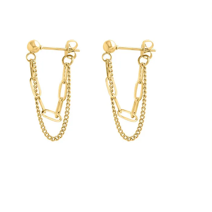 Authentic Radiant Dual- Tier Geometric Cadence Earrings In Luminous Gold