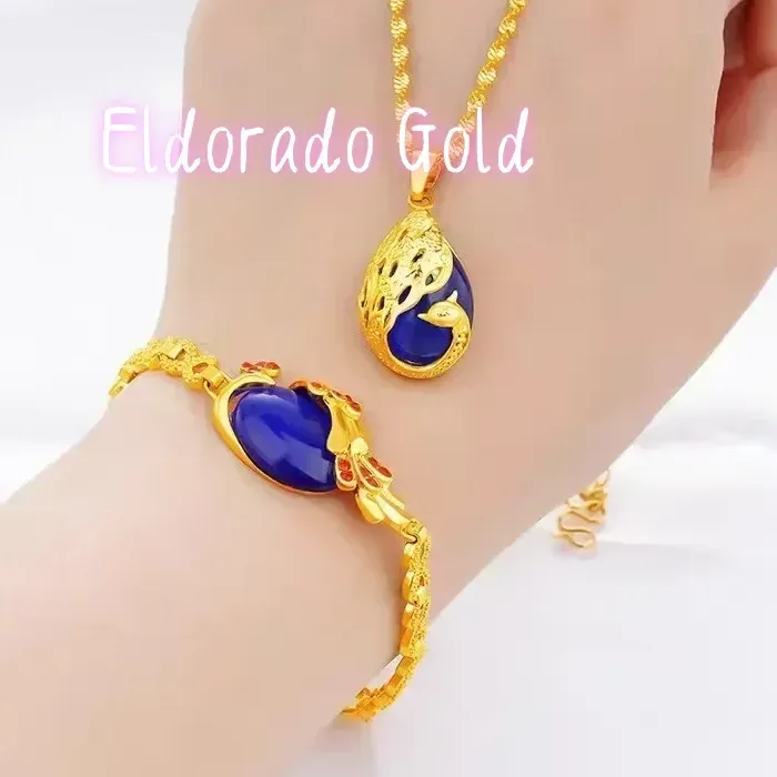 Authentic The Gilded Peacock Talisman: A Two-Piece Set of Radiant Grace