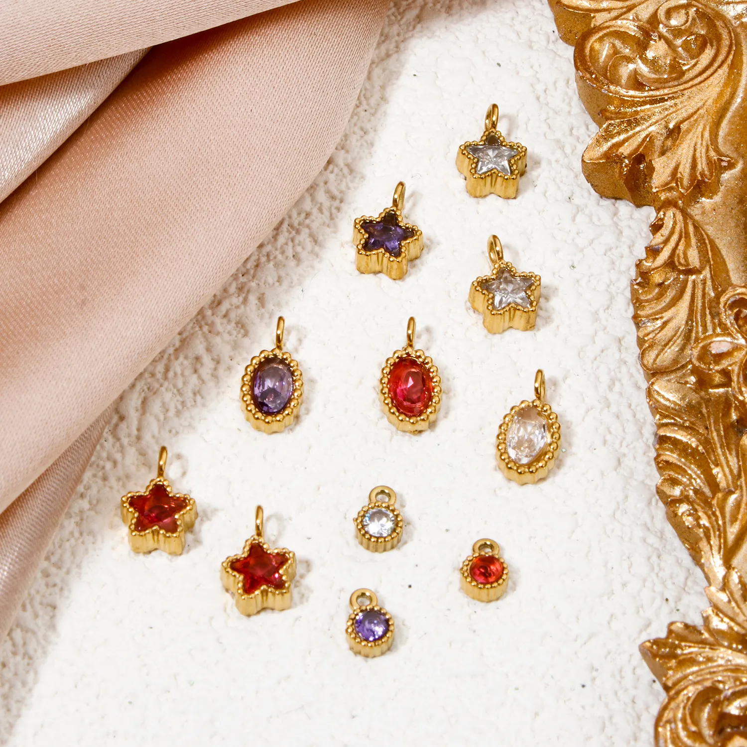 Authentic Radiant Zodiac Luminary Gold-Plated Birthstone Talisman