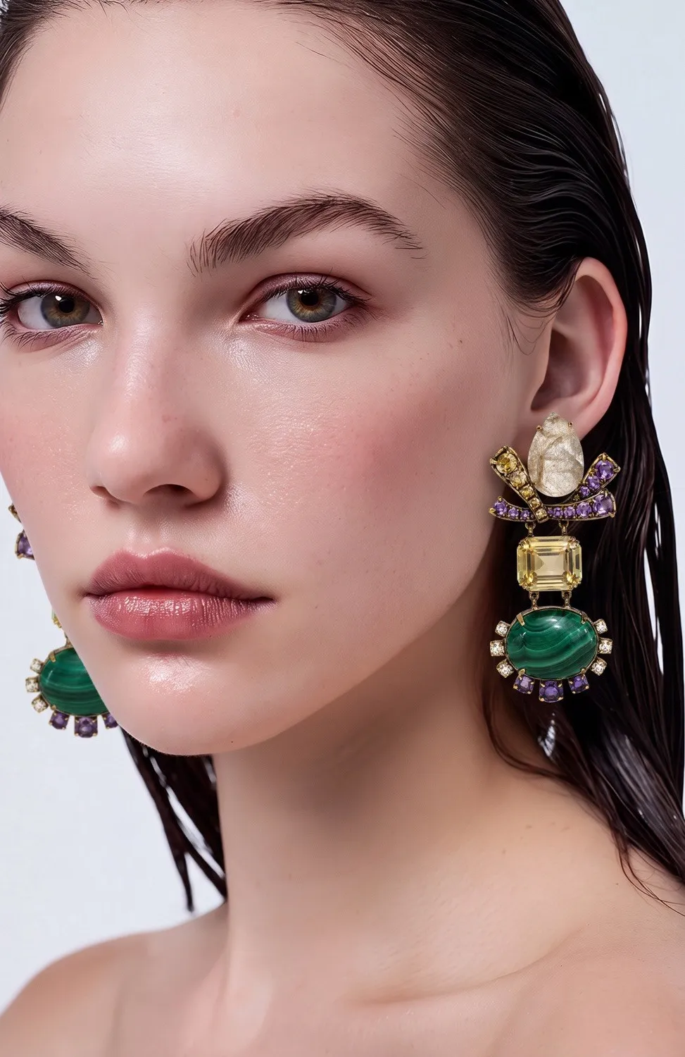 Authentic Auric Symphony Crystal Earrings In 24K Gold Plating