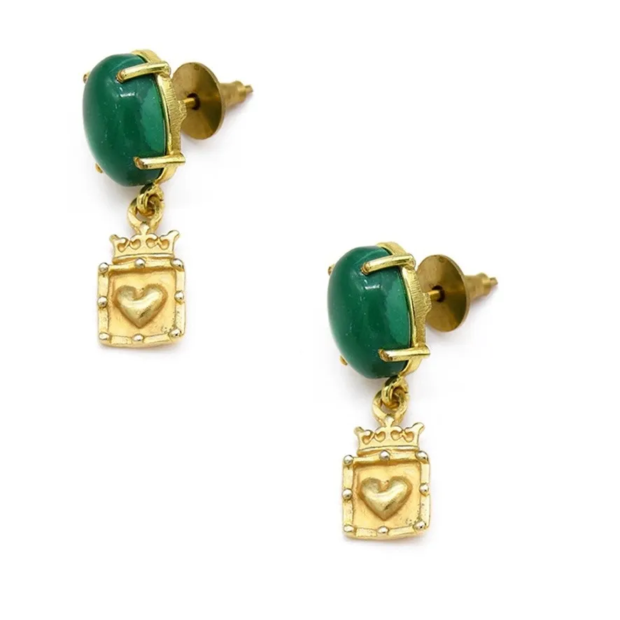 Authentic The Sovereign Heart Malachite Drop Earrings