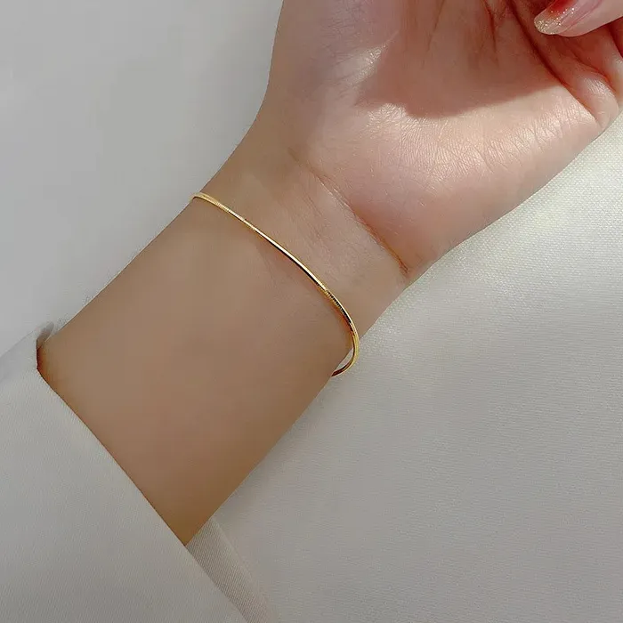 Authentic Real 925 Sterling Silver Chain Minimalist Bracelet Pulseiras es Plata For Women Party Cute Fine Jewelry 18k gold Accessories