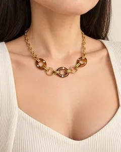 Authentic Amber Link Talisman Gold- Plated Serenity Necklace & Bracelet
