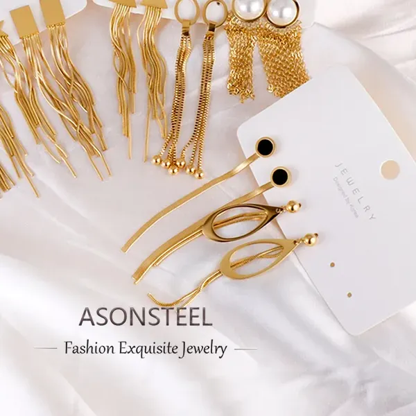 Authentic ASONSTEEL Bohemian Round Star Long Chain Tassel Drop Earrings Earring for Women Charm Dangle Earrings Jewelry Party Kpop Gifts