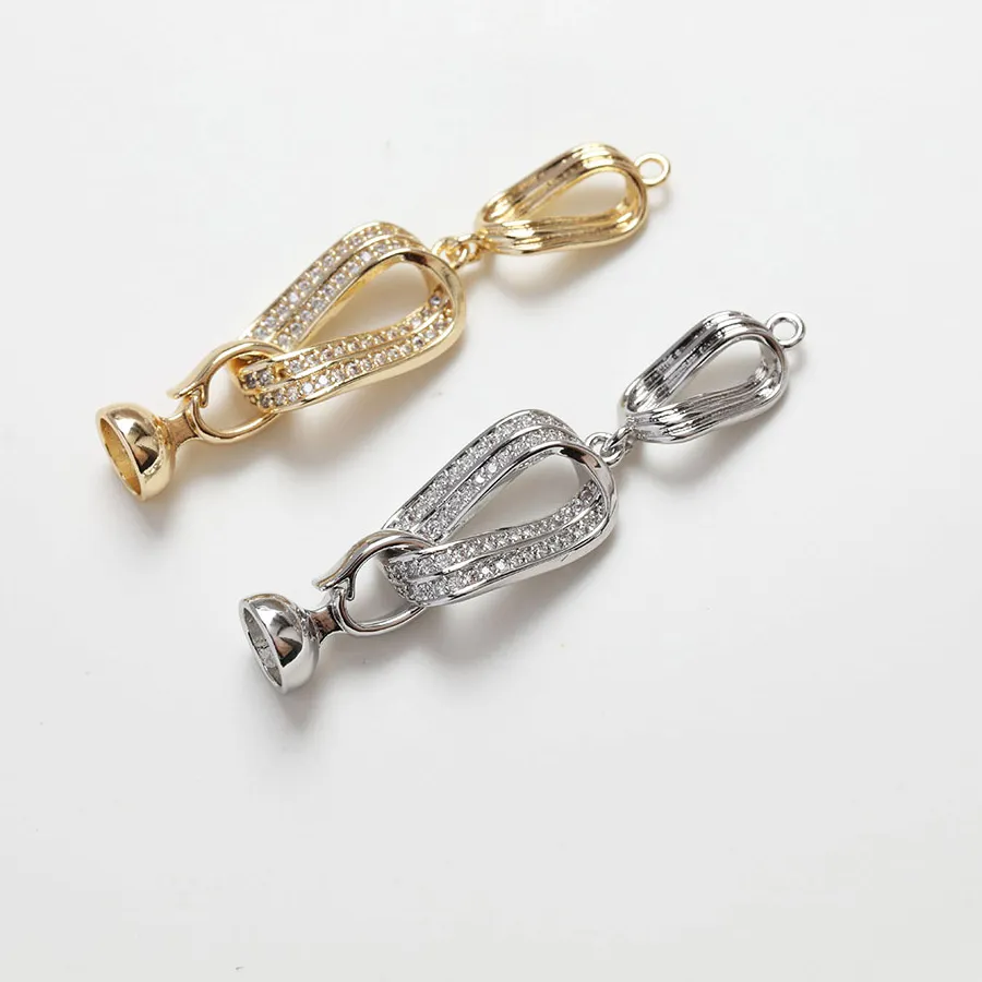 Authentic 2PCS Dainty Necklace Connectors Jewelry Making Bracelet Supplies DIY Hand Made 14k Gold Plated Accessories 10*42mm