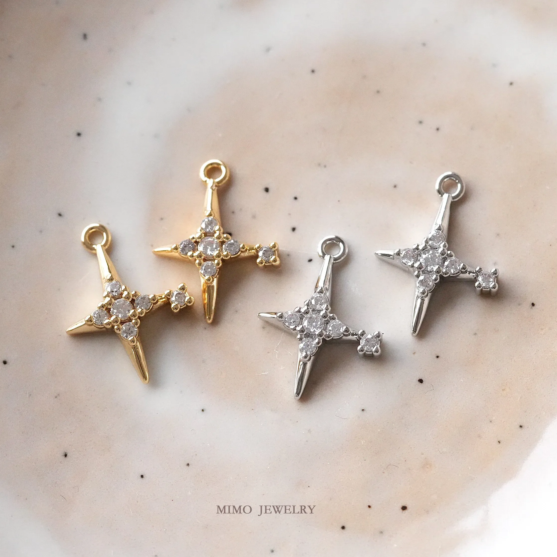Authentic 1pcs Copper-plated Gold Zirconium Cross Starlight Charms Pendant For Jewelry Making DIY Necklace Bracelet Accessories Findings