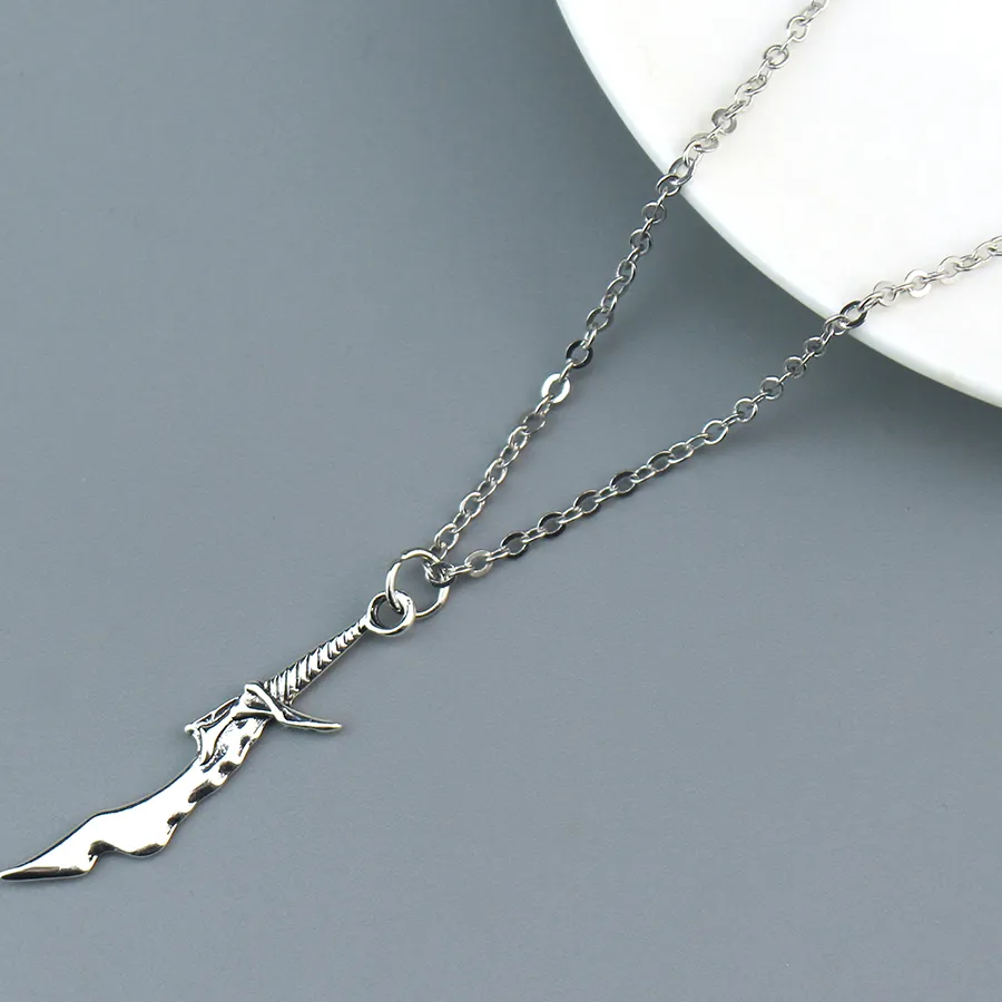 Authentic Anime Solo and Leveling Series Necklace Exquisite Short Blade Model Cosplay Pendant Necklace Trendy Jewelry Presents ﻿