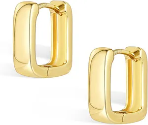 Chunky Silver Halo Earrings, 14K Gold Plated Radiance