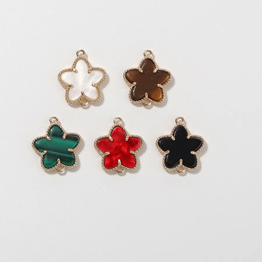 Authentic Golden Five- Leaf Blossom Connectors A Ritual Bloom Of Joy And Abundance