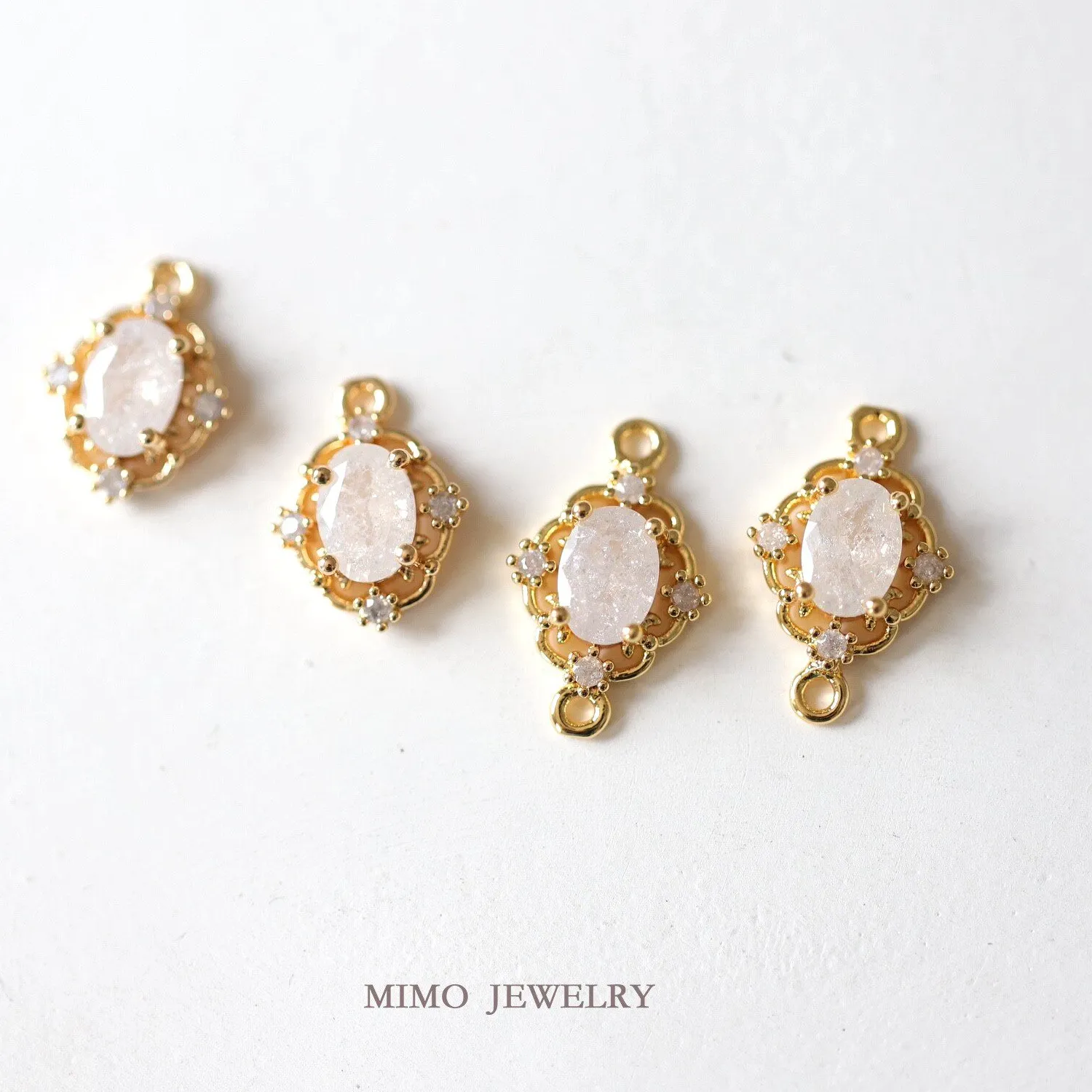 Authentic Gold Plated Retro Hollow Lace Ice Flower Zirconium Single Pendant Charms For Jewelry Making DIY Bracelet Accessories Findings
