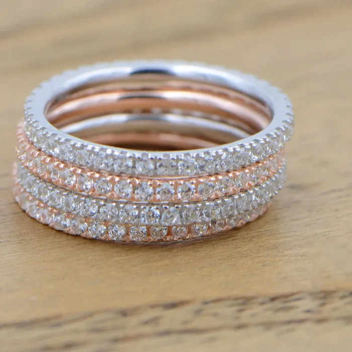 Authentic Eternal Bloom: Rose‑Silver Wedding Band