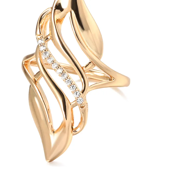 Authentic Kinel 2021 585 Rose Gold Ring Bride Ethnic Jewelry Natural Zircon Rings Fine Jewelry