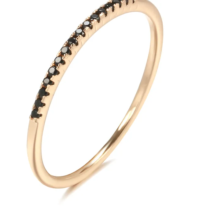 Authentic The Nocturnal Prism: 585 Rose Gold and Obsidian Zircon Ring