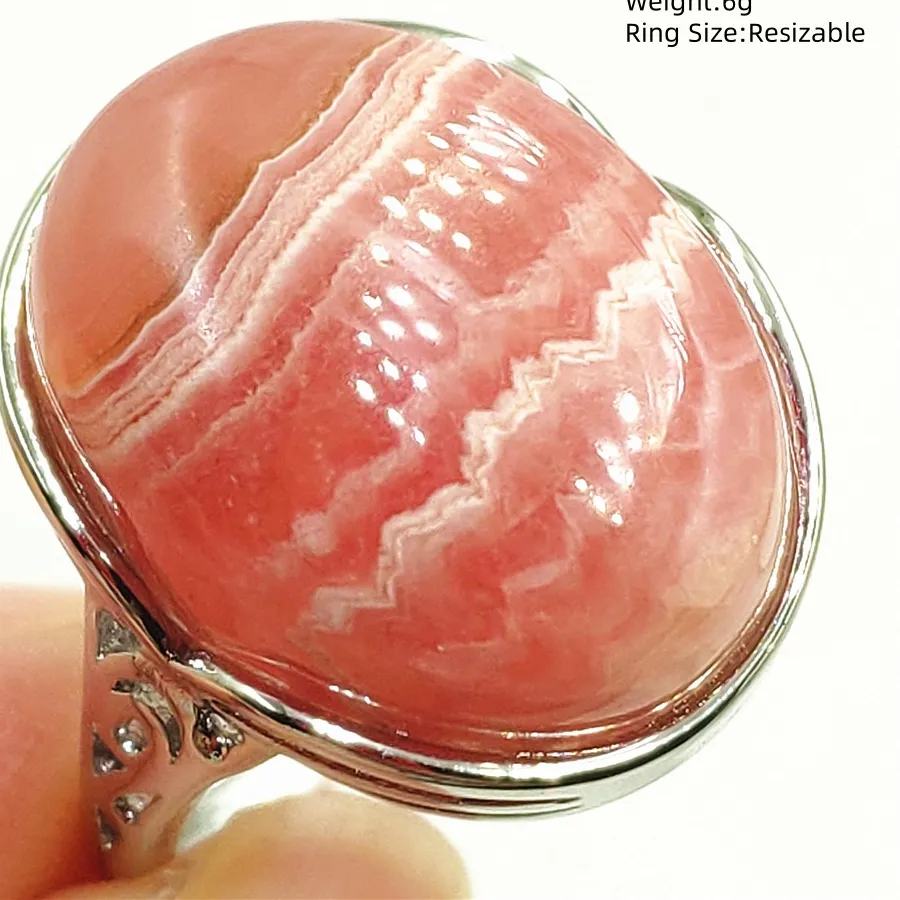 Authentic The Heart-Awakening Rhodochrosite Compassion Ring - Sacred Stone of Divine Love