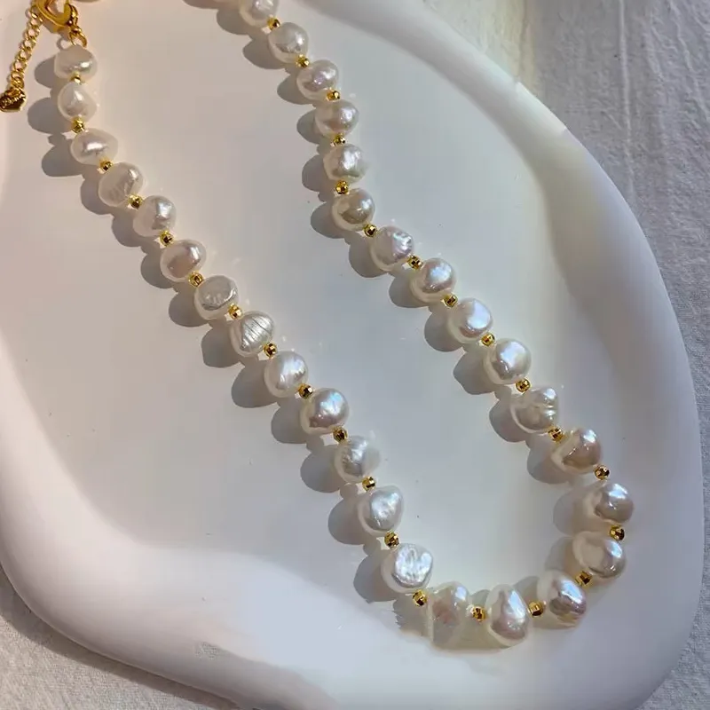 Authentic 100% Natural Baroque Freshwater Pearl 14K Gold Filled Female Beads Chain Necklace Jewelry For Women Mother's Day Gifts No Fade