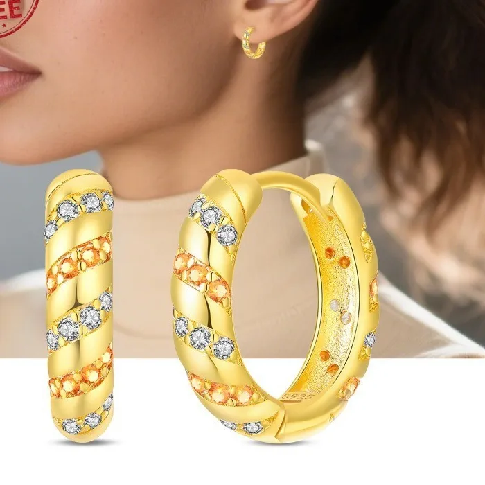 Authentic Radiant Solar Resonance 18K Gold Plated Hoop Talismans