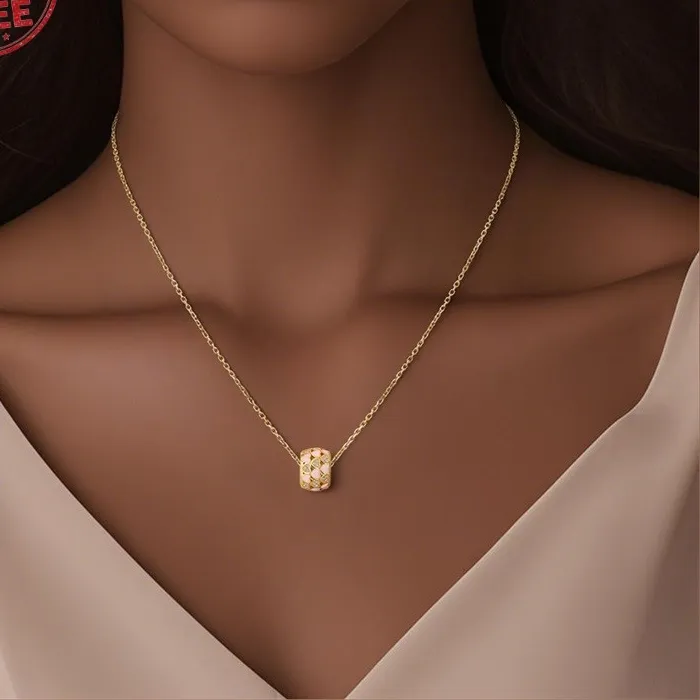 Authentic Radiant Devotion 14K Gold Plated Pink Heart Oval Talisman