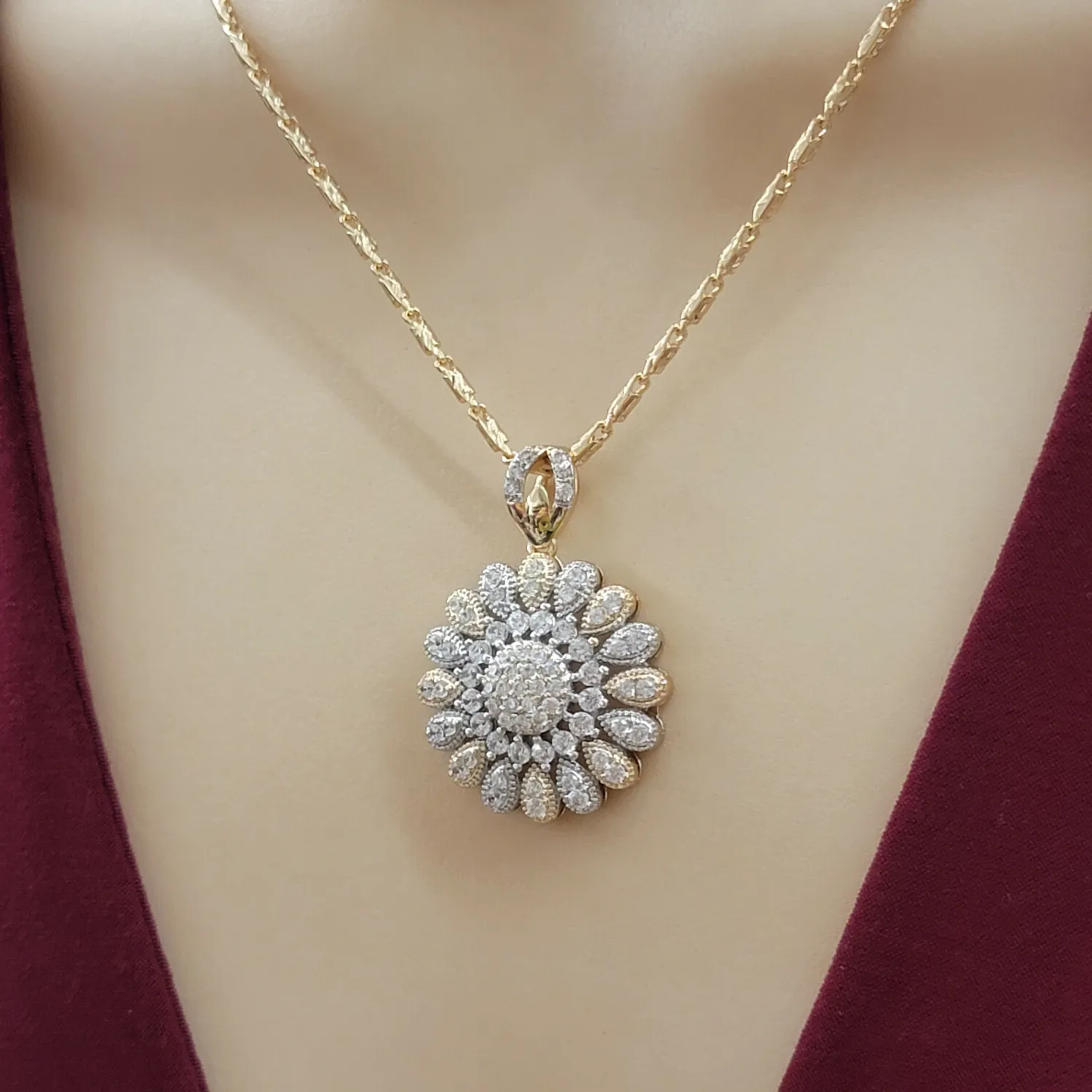 Authentic Radiant Blossom Talisman Of Dual Gold And Crystalline Light