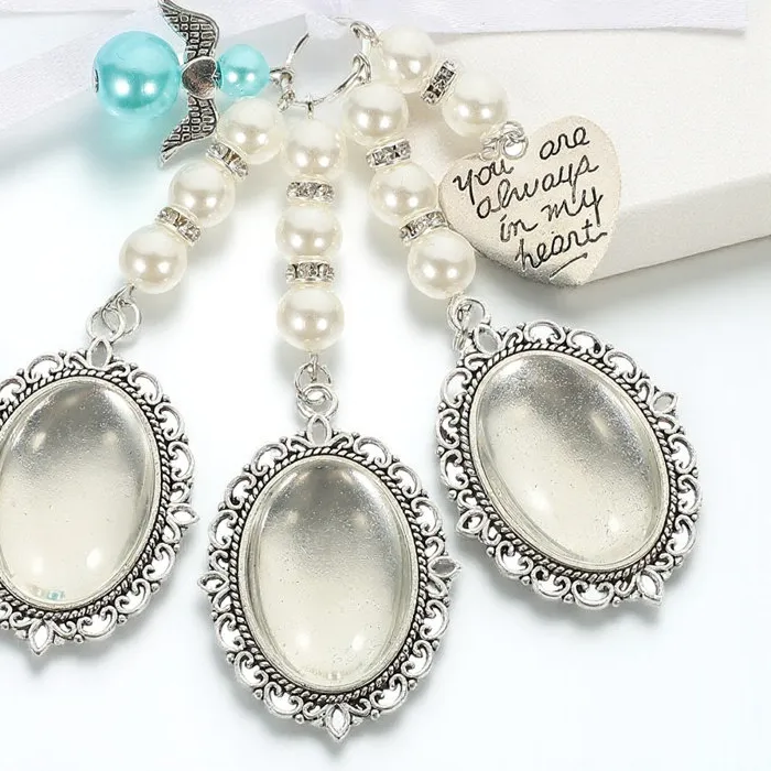 Authentic 1Set Oval Glass Dome Photo Frame Pendant Charms Diy Jewelry Making Supplies For Memorial Bouquet Bracelet Necklace Craft