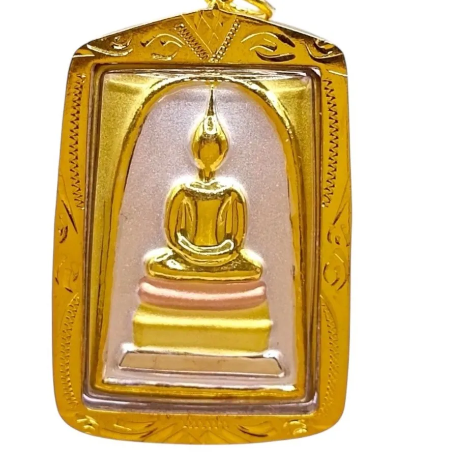 Authentic Tricolor Wisdom A Sacred Somdej Talisman In Gilded Harmony