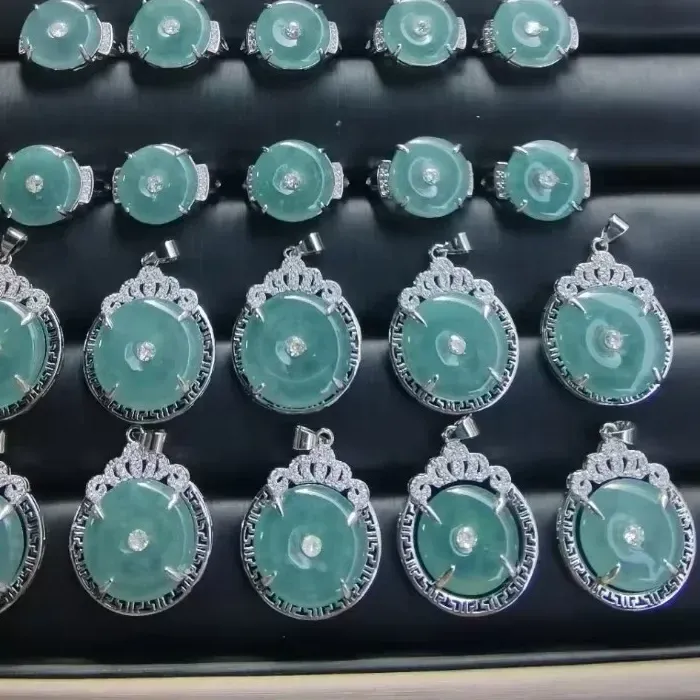 Authentic Celestial Jadeite Circle of Eternal Abundance - Sacred Burma Emerald Amulet