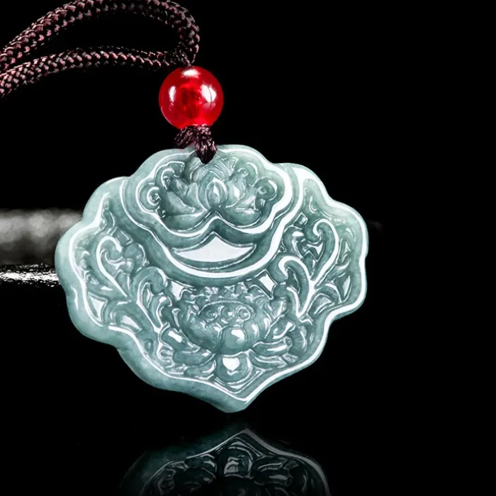 Authentic Auspicious Blue Water Jadeite Talisman of Serenity