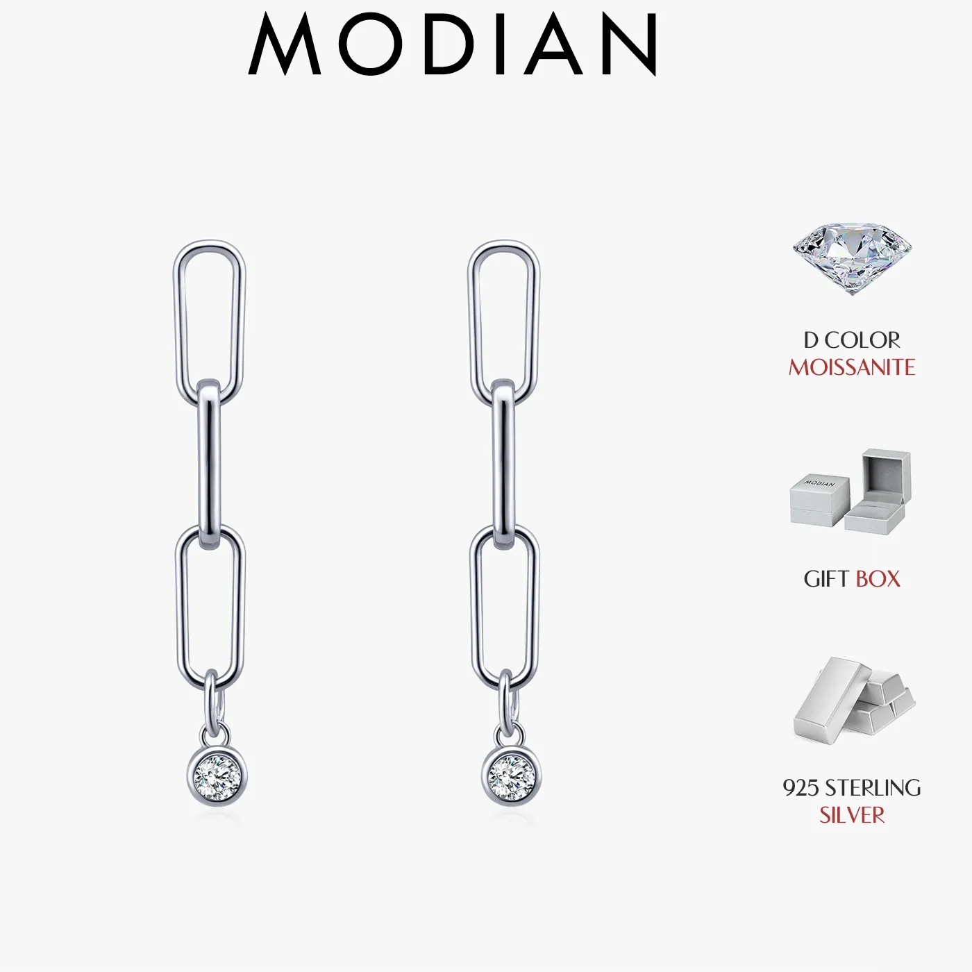 Authentic Celestial Starlight Moissanite Chain Talisman Earrings