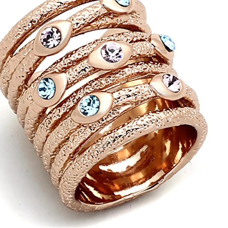 Authentic Prismatic Light Rose Gold Band Of Harmonious Frequencies Size 8
