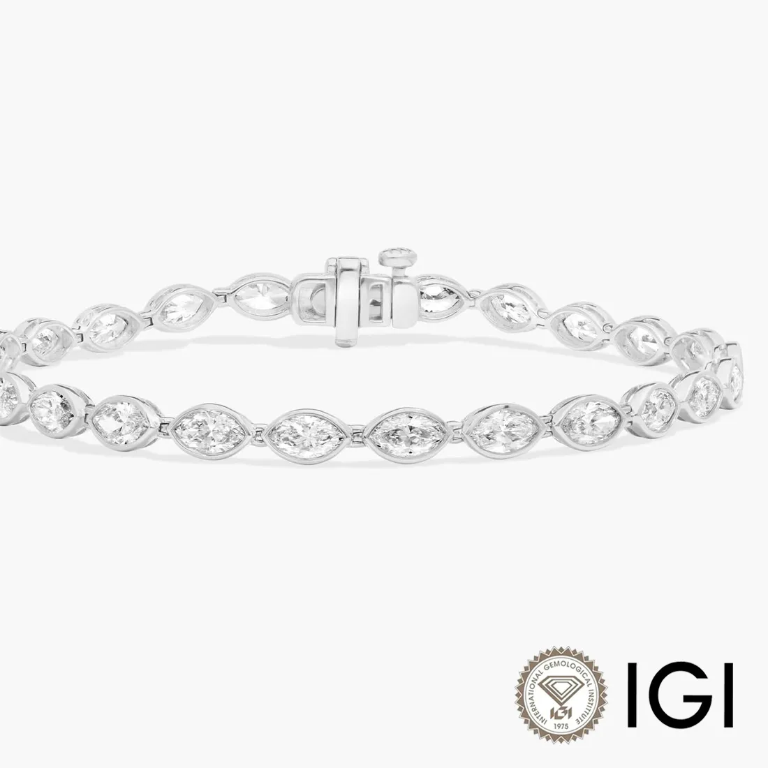 Authentic 9K/14K/18K Gold Lab Grown Diamond Tennis Bracelet 0.2ct Marquise Cut Lab Diamonds Bracelet Line Bracelet Women's Jewelry