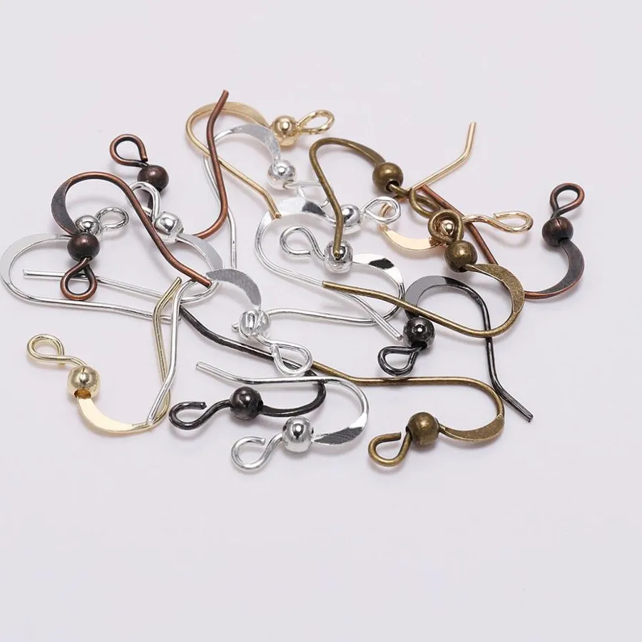 Authentic 100Pcs 19*18mm Gold Bronze Earring Hooks Clasp Wires Components For DIY Jewelry Making Finding Accessories Supplies Wholesale
