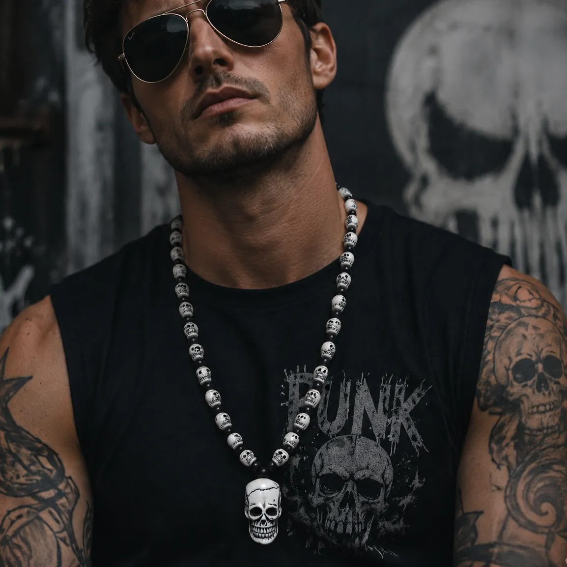 Authentic The Ossuary Guardian Artisan Skull Talisman And Beaded Sautoir