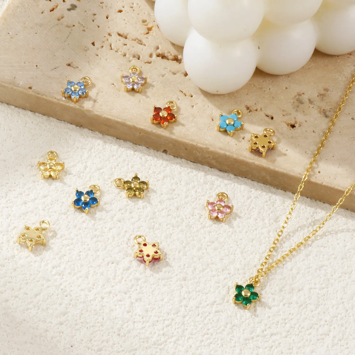 Authentic Celestial Bloom: 18K Gold-Plated Birthstone Petals of Radiance