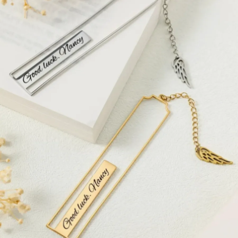 Authentic The Celestial Scribe Engraved Gold- Plated Angel Wing Bookmark