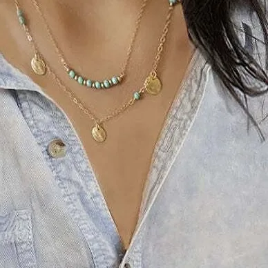 Authentic Amulet Of The Azure Horizon Turquoise And Gold- Plated Talisman