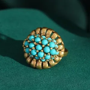 Authentic The Celestial Azure Cluster Victorian Gold- Plated Healing Talisman